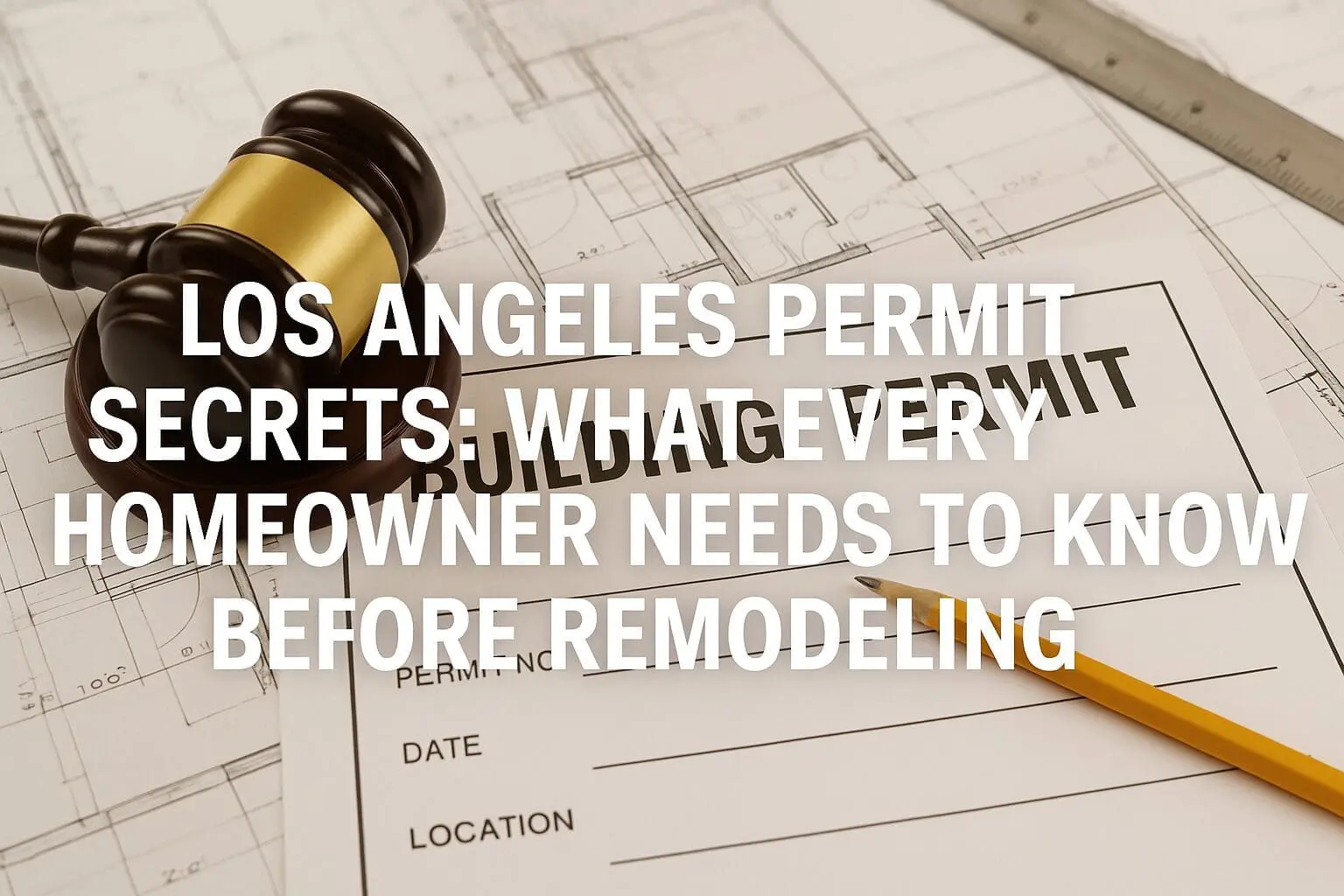 Gavel on building plans and permits.