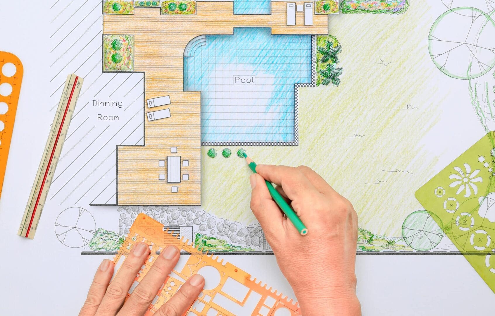 Luxury backyard remodeling design in San Gabriel